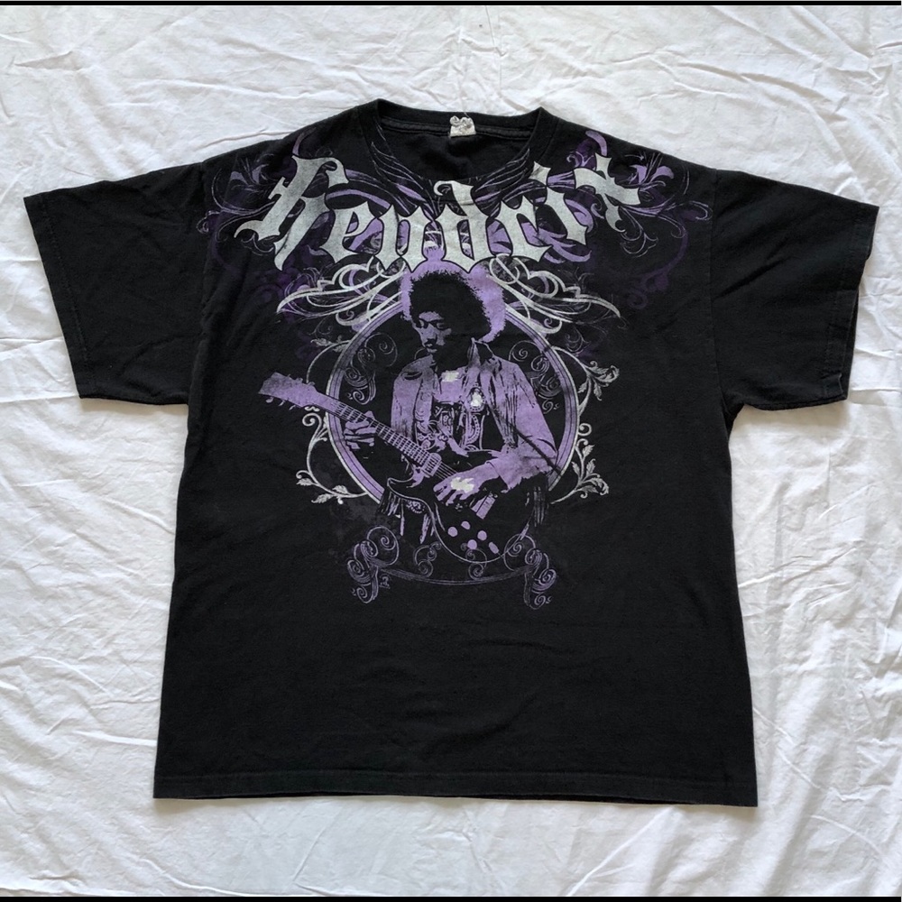 Jimmy Hendrix Black Short Sleeve Shirt Size Large